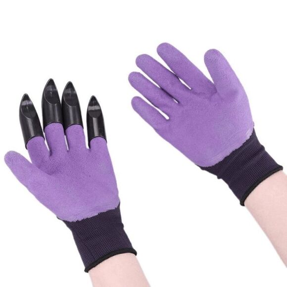 Garden Gloves With Claws For Digging - Purple - Picture 5 of 6